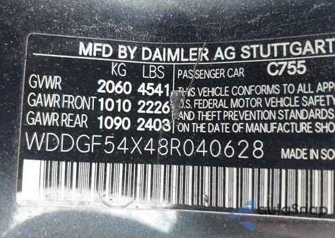 2008 Mercedes-Benz C 300 Luxury/Sport z USA, uszkodzony, nr VIN WDDGF54X48R040628